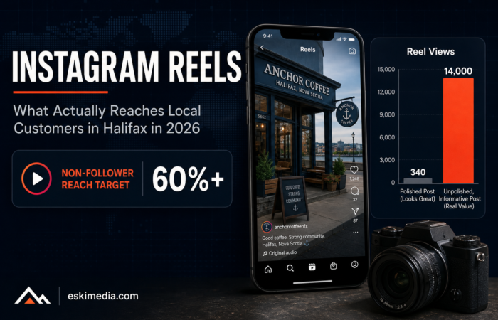 Instagram Reels strategy guide for Halifax businesses showing how non-follower reach above 60 percent signals a Reel reached new local customers