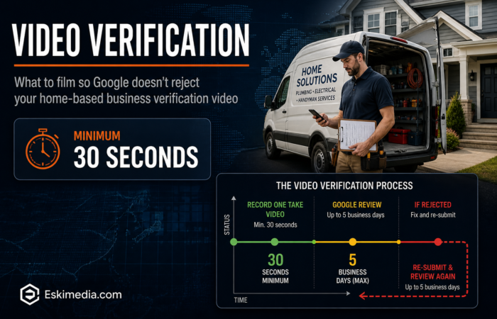 Google Business Profile video verification tips for home-based businesses, showing how to film the location, tools, and documents needed to avoid rejection.