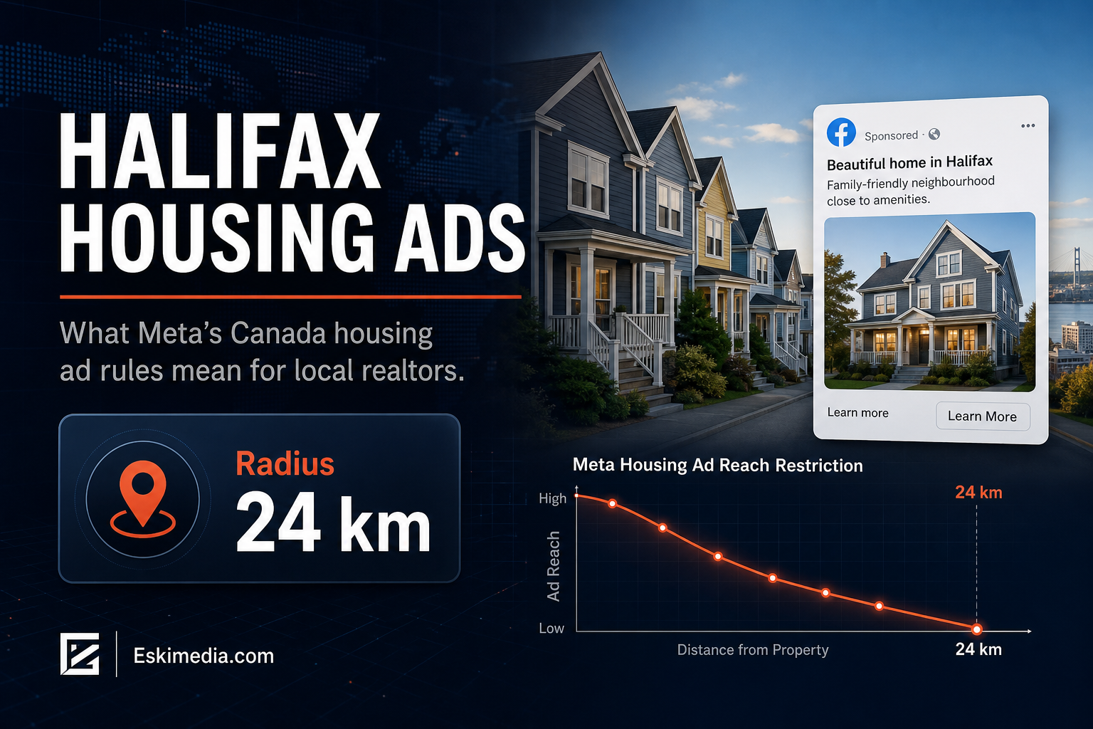 Halifax realtors face Meta’s housing ad restrictions in Canada, with limited targeting options and a wider ad radius.